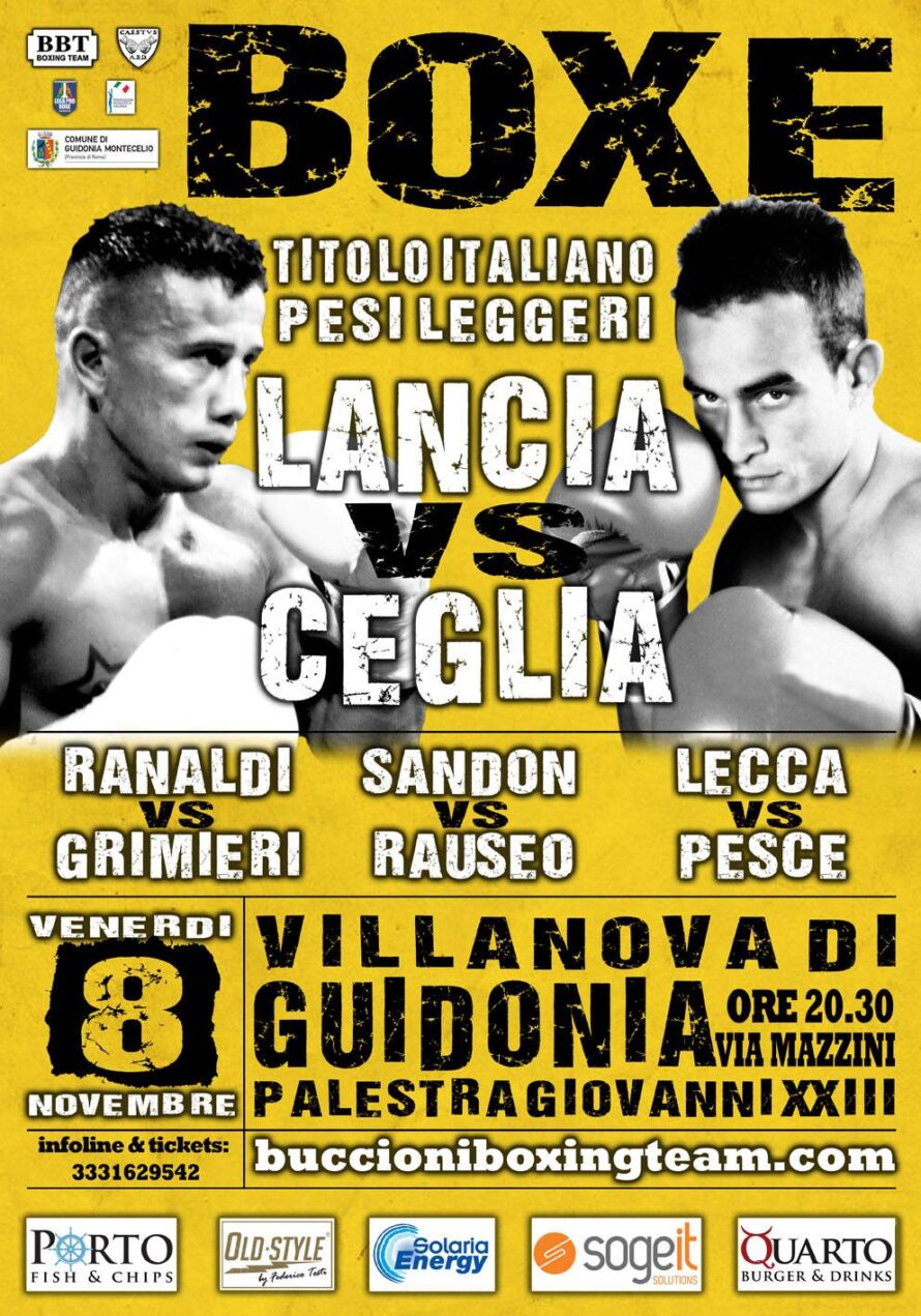 Riccardo Lecca torna sul ring l’8 Novembre a Guidonia nel sottoclou del titolo Italiano dei leggeri Lancia Vs Ceglia