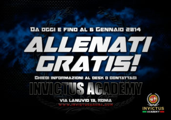 Allenati gratis...da oggi fino al 6 Gennaio 2014, Invictus Academy ti aspetta