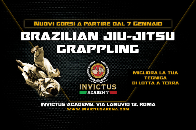 Dal 7 Gennaio partono nuovi corsi di Brazilian Jiu-Jitsu e Grappling a Invictus Academy Roma