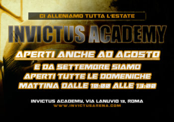 Invictus Academy resta aperta tutto Agosto...e da Settembre apriamo anche la domenica mattina