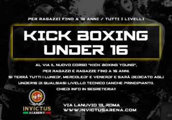 Kick Boxing Young, il nuovo corso per ragazzi e ragazze fino a 16 anni a Invictus Academy Roma