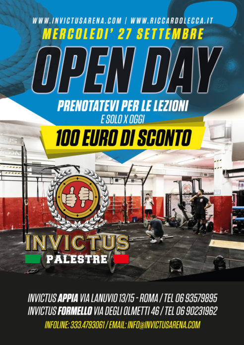 Invictus Palestre, allenamento gratuito e maxisconto di 100 euro sull'abbonamento!